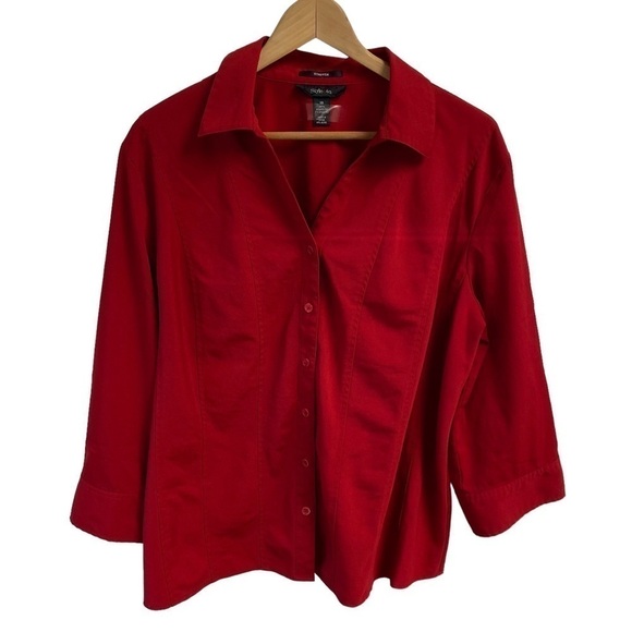 Style & co stretch ladies button down‎ shirt size 18 - Picture 1 of 11
